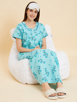 SWEET DREAMS Women Nighty(Green)
