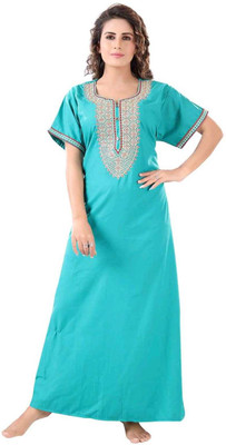 Muskan Creation Women Nighty(Light Blue)