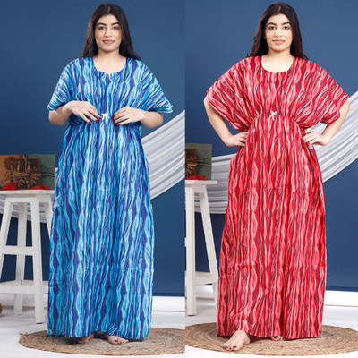 DivyaFashion Women Nighty(Blue)