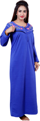 NACNO Women Maternity/Nursing Nighty(Blue)
