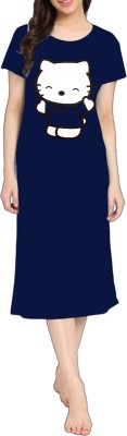 monaarch Women Nighty(Dark Blue)