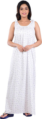 Piyali's Creation Women's Women Nighty(White)
