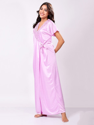 Punchi Women Nighty with Robe(Pink)