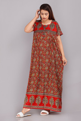 VILAKSHAN Flared/A-line Gown(Red)