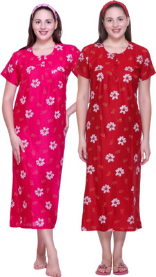 First Sleep Women Nighty(Multicolor)