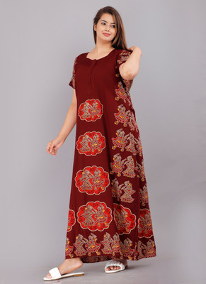 Rukmani Women Nightdress(Maroon)