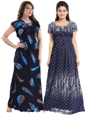 Enterprise Harshita Women Nighty(Multicolor)