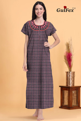 GULFEX Women Nighty(Pink, Black)