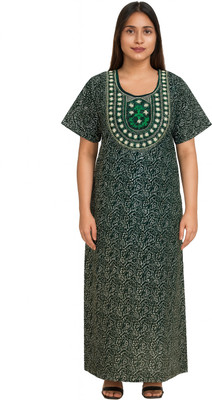 Jonas Softwear Women Nightdress(Dark Green)