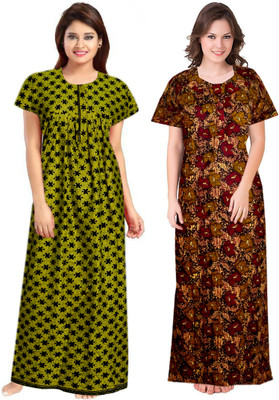 Vatatmaj Creations Women Nighty(Multicolor)