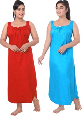 Satyam Women Nighty(Red, Blue)