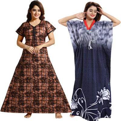 Nighty King Women Nighty(Multicolor)