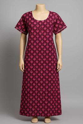 KushiNighties Women Nighty(Maroon)