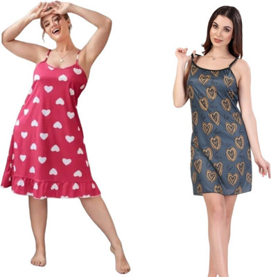 BlackBasket Women Nighty(Multicolor)