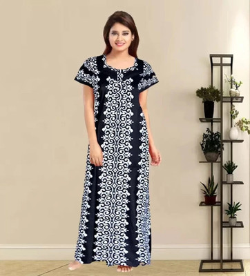 Homezilla Women Nighty(Black)