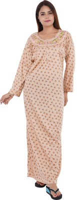 Bonjour Fashion Women Nighty(Beige)