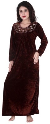 San Apparels Women Nighty(Brown)