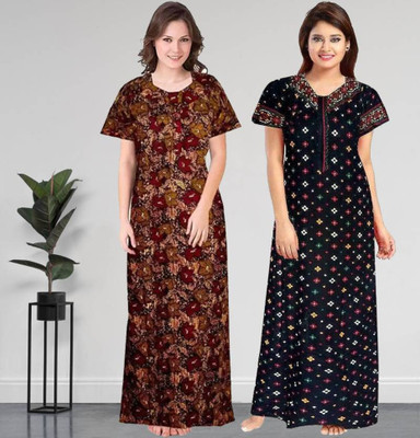 Sarthak Creation Women Nighty(Multicolor)