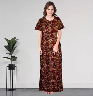 dinesh enterprises Women Nighty(Brown)
