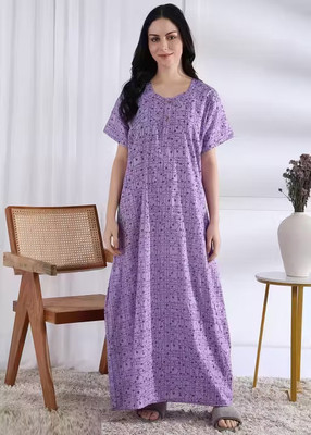 AakarShana Women Nightdress(Light Blue)