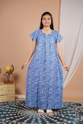 Priyanka Creation Women Nighty(Blue)