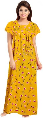 Springlerhv enterprise Women Nighty(Yellow)