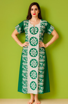 Og dresses Women Nighty(Light Green)