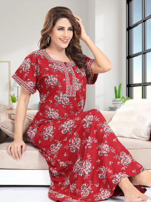 MARK & POLIS Women Nighty(Red)