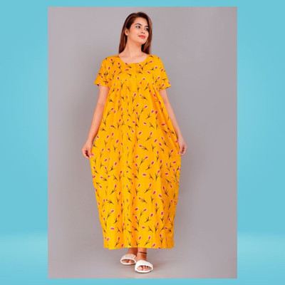DreamBe Women Nighty(Yellow)