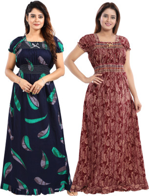 INNER BEATS Women Nighty Set(Multicolor)