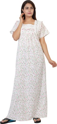 Kripto Katrox Women Nighty(Red, White)