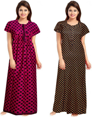 Sajao Creation Women Nighty Set(Multicolor)
