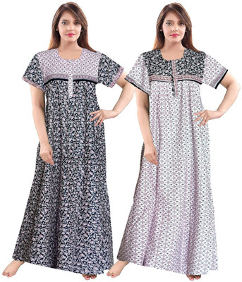 Hans Craft And Art Women Nighty(Black, Pink)