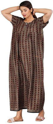 Geeta Fashion Women Nighty(Brown)