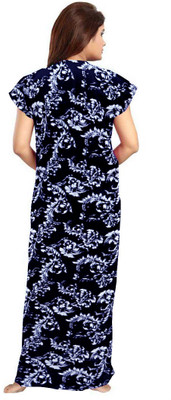 AakarShana Women Nightdress(Blue)