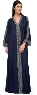 patrorna Women Nighty(Dark Blue)