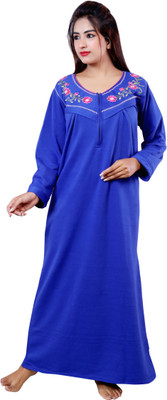 AGGARWAL Women Maternity/Nursing Nighty(Dark Blue)