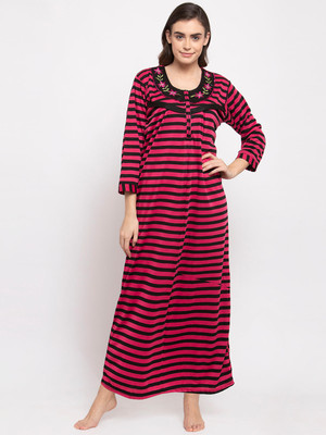 Secret Wish Women Maternity/Nursing Nighty(Maroon)