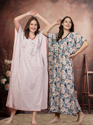 Klotthe Women Nighty(Multicolor)