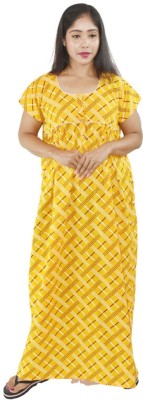 BDROX Women Nighty(Yellow)