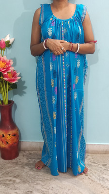 Sampriti Women Nighty(Light Blue)