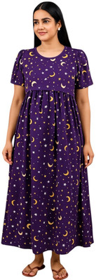 Juana Women Maternity/Nursing Nighty(Purple)