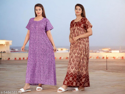 Hitisha Enterprises Women Nighty(Multicolor)