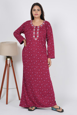 REN STAR Women Nighty(Maroon)