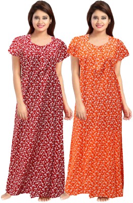 BDC ELEGANT Women Nighty(Orange, Pink)