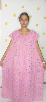 SM CREATION Women Nighty(Pink)