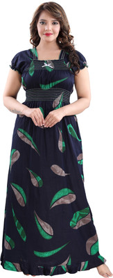 Nighty King Women Nighty(Black, Green)