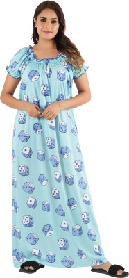 Gutthi Women Nighty(Light Blue)