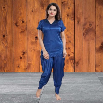 MF Fashion Women Nighty Set(Light Blue)