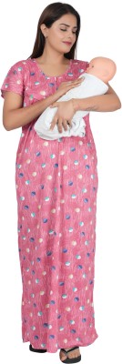 RILO Women Maternity/Nursing Nighty(Pink)